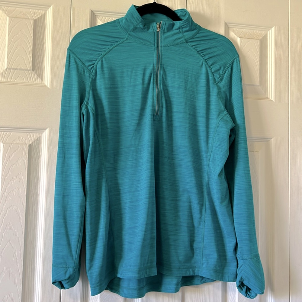 Aqua athleisure pullover half zip with thumb holes